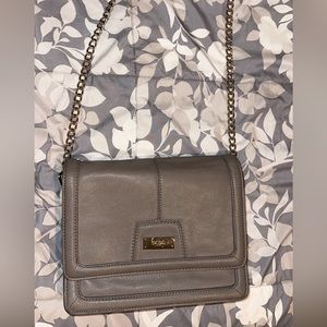 Dark gray leather BCBG purse